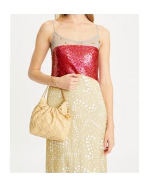 Tory Burch Natural Fleming Drawstring Mini Hobo Bag