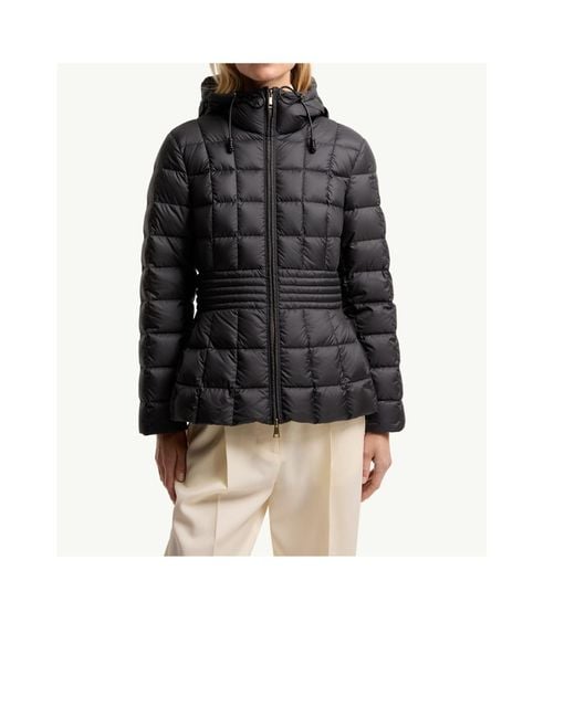 Moncler Black Engoulevent Square Quilted Hooded Short Padded Jacket