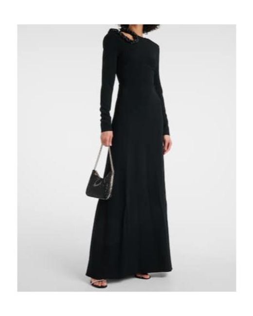 Stella McCartney Black Crystal-Embellished Cutout Gown