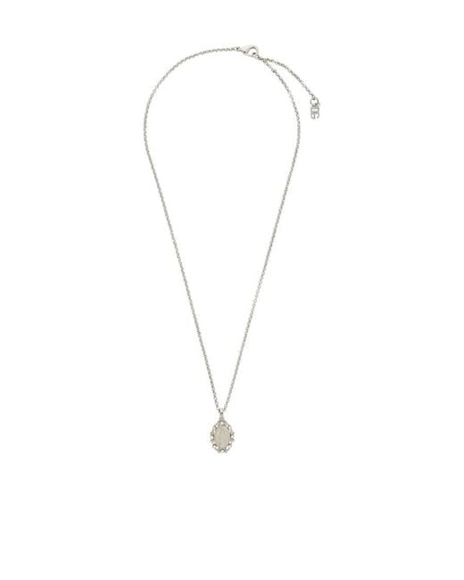 Dolce & Gabbana White Devotion Embellishment Pendant Necklace for men