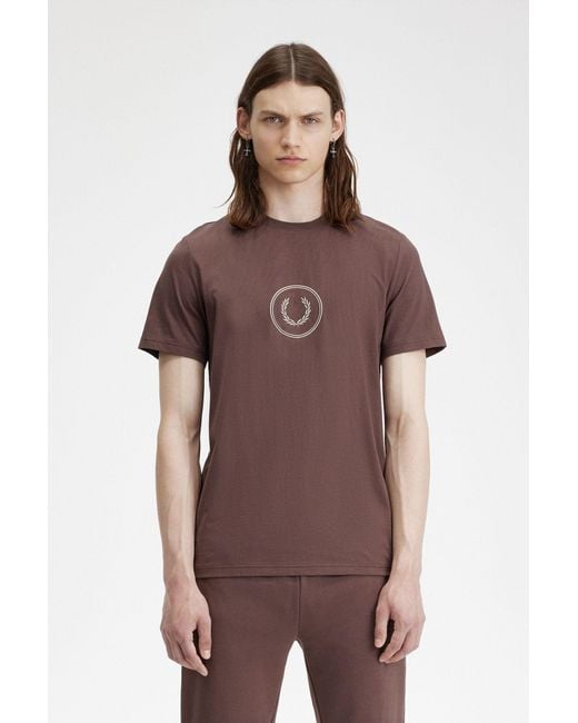 Fred Perry Brown Logo T-Shirt for men