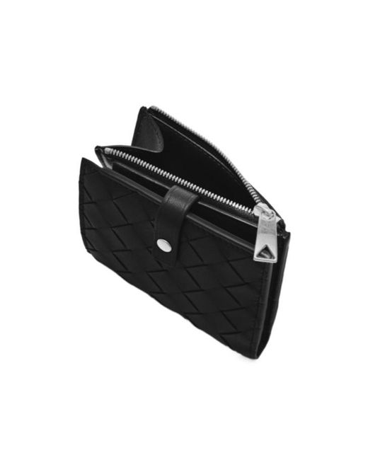 Bottega Veneta Black Intreciato Knitting Wallet