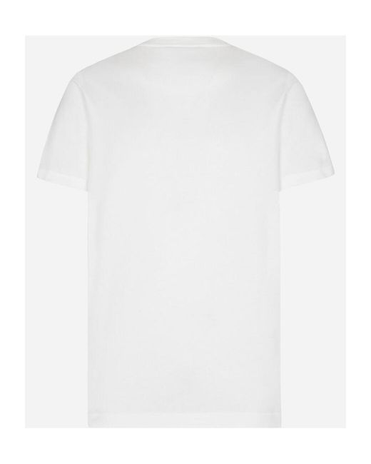 Dolce & Gabbana White Logo Patch Crewneck T-Shirt for men