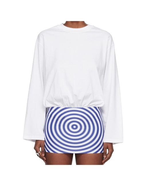 Jean Paul Gaultier White Mix Jersey Long Sleeves Bodysuit