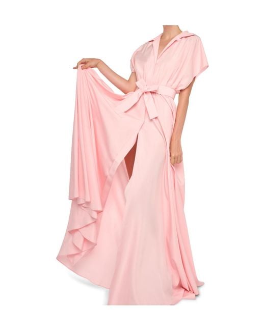 Norma Kamali Pink Super Os Sleeveless Bf Nk Shirt Flared Gown
