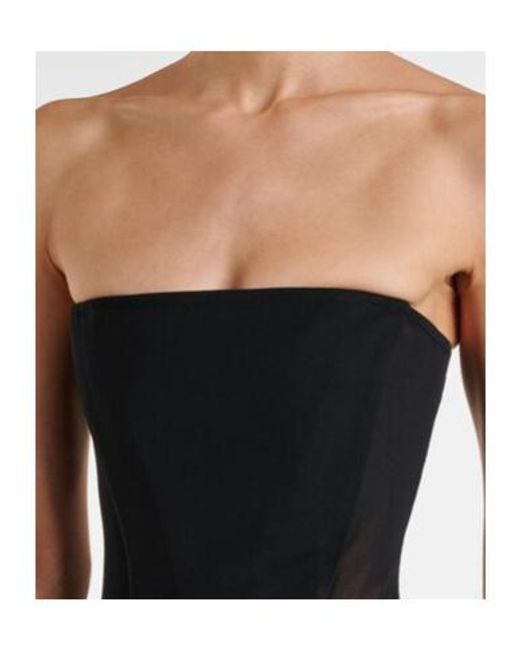 Alex Perry Black Sheer Strapless Corset Dress