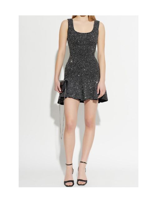 LoveShackFancy Black Sarajane Sequin Mini Dress