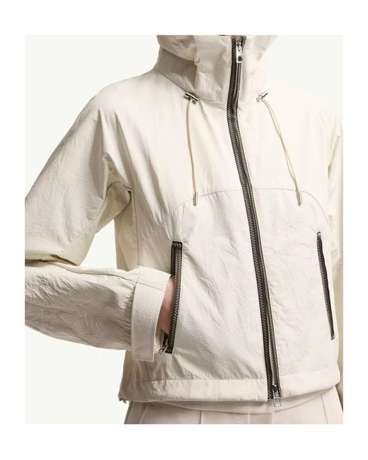 Moncler Natural Lasanca Zip-Up Hooded Jacket