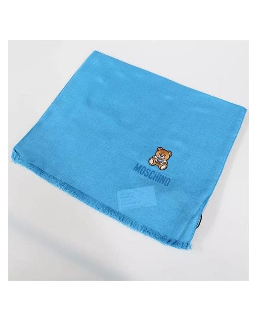 Moschino Blue Logo Scarf for men