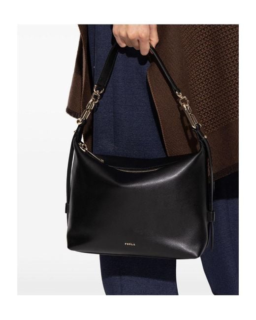 Furla Black Tonie Medium Shoulder Bag