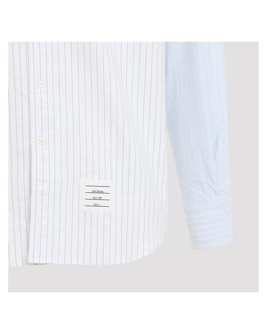 Thom Browne White Stripe Panel Button-Down Shirt for men