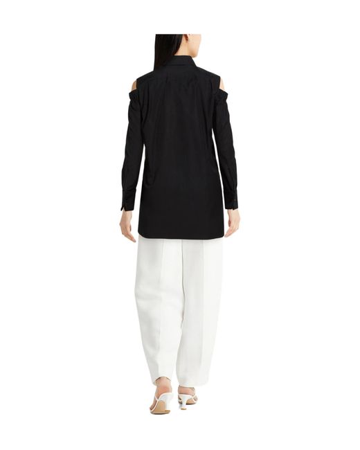 Max Mara Black Long Solid-Color Shirt