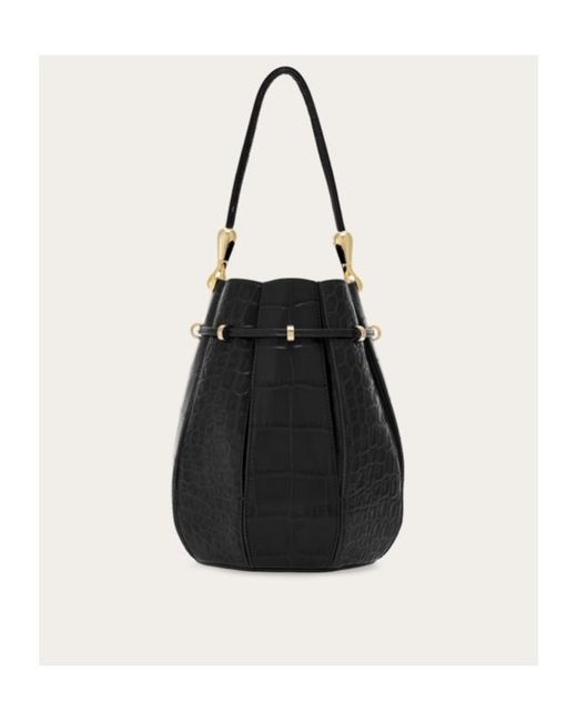 Ferragamo Black Rope Strap Shoulder Bag