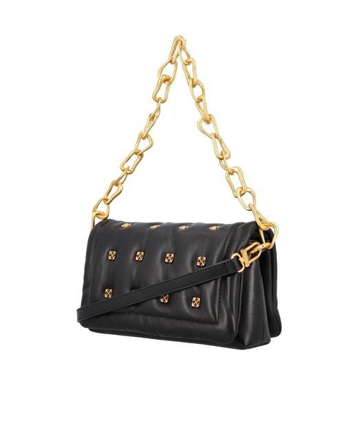 Off-White c/o Virgil Abloh Black Logo Plaque Quilted Crossbody Bag