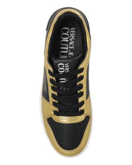 Versace Jeans Yellow Couture Logo Printed Low-Top Sneakers for men