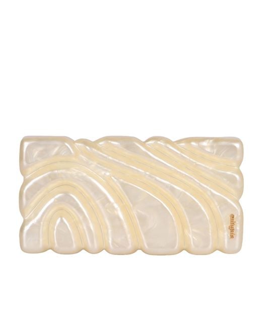 Cult Gaia Natural Aura Embellished Acrylic Clutch