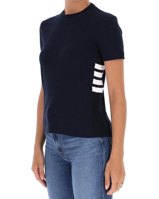 Thom Browne Blue 4-Bar Stripe T-Shirt