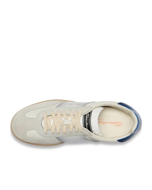 Santoni White Antoni Colourblock Panelled Lace-Up Sneakers for men