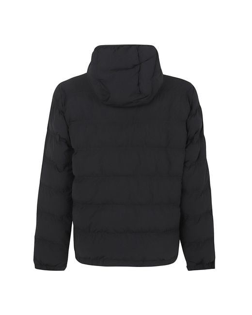 Aspesi Black Quilted Hooded Jacket for men