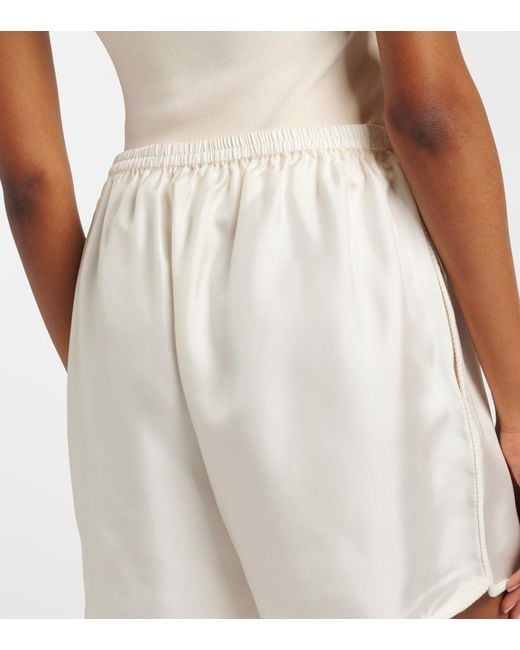 Rohe White Silk Shorts