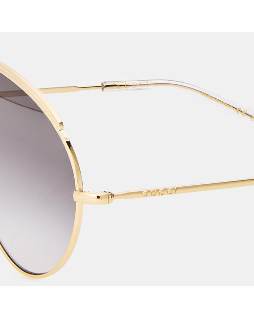 Gucci White Aviator Sunglasses