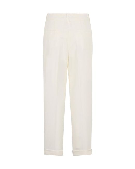 Peserico White Relaxed Straight-Leg Pants