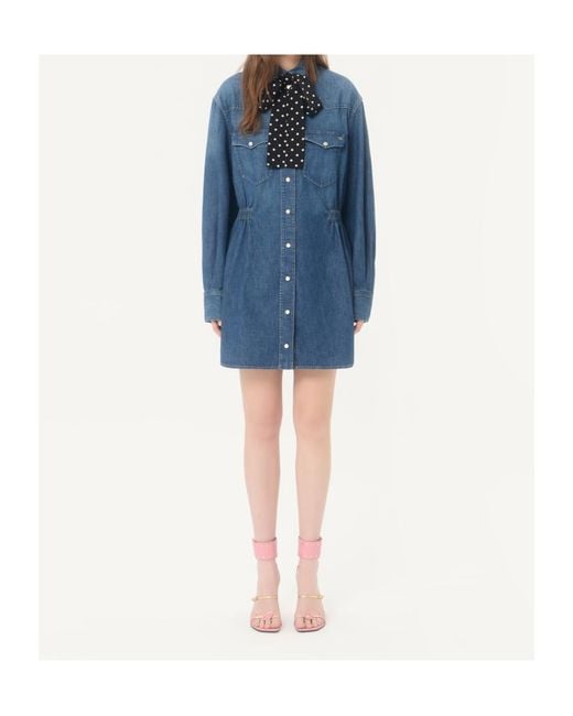 Valentino Blue Midi Denim Dress