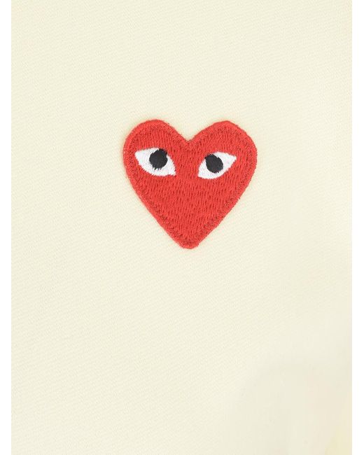 COMME DES GARÇONS PLAY White Logo Embroidered Hooded Sweater