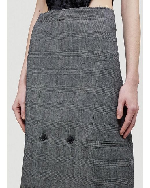 Vetements Gray Plaid Straight Tube Skirt