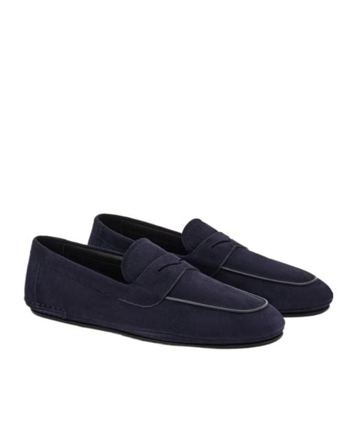 Ferragamo Blue Suede Loafer for men
