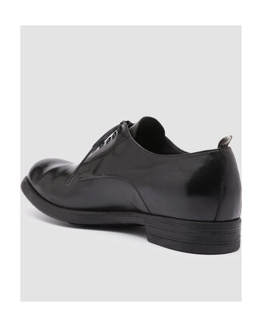 Officine Creative Black Leather Derby Shoes for men