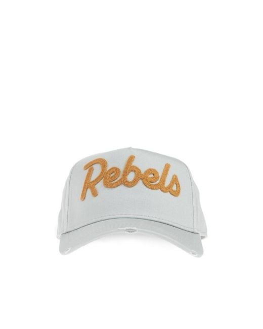 DSquared² White Rebels Baseball Cap for men
