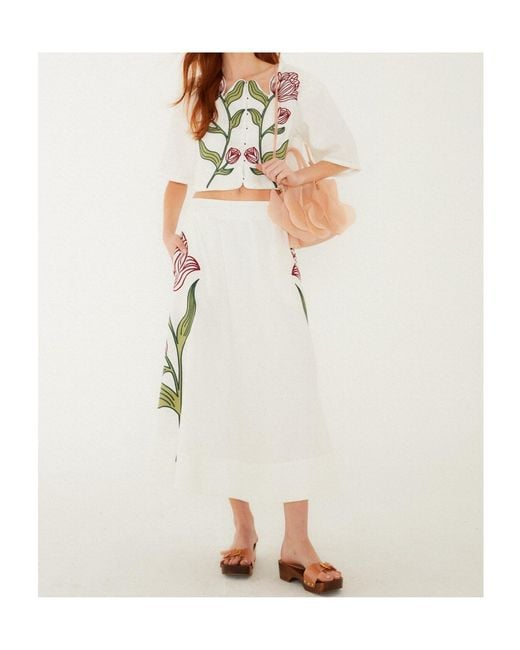 Farm Rio White Floral Top