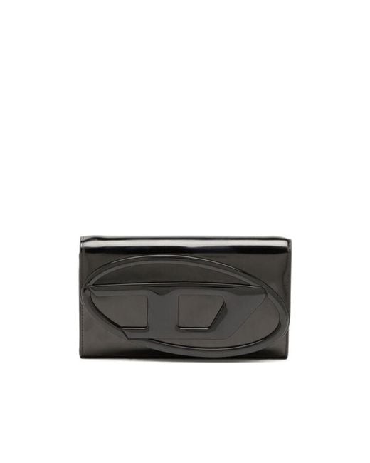 DIESEL Black 1Dr Mirrored Wallet