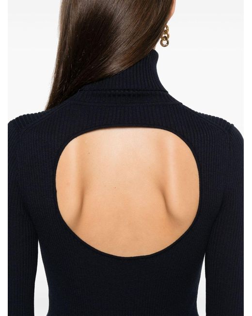 P.A.R.O.S.H. Blue P.A.R.O..H. Cut Out-Detail Roll Neck Jumper