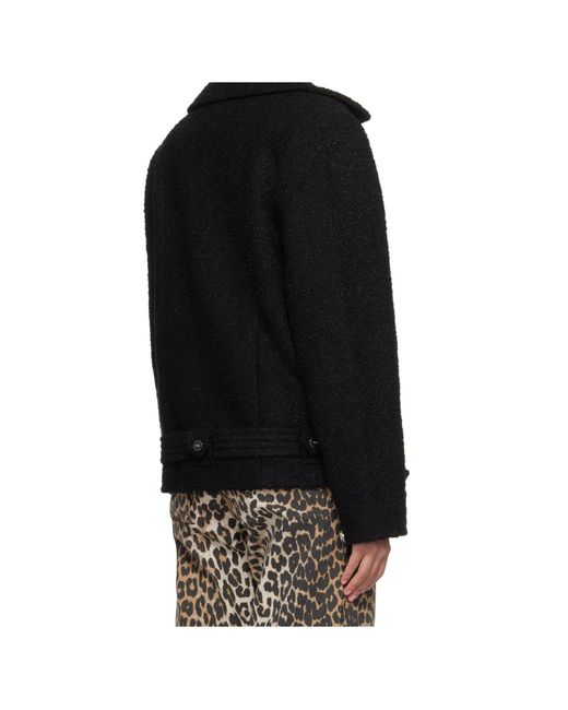Ganni Black Zipped Biker Jacket