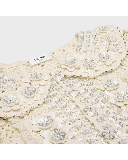 Céline Natural Embroidered Mini Dress