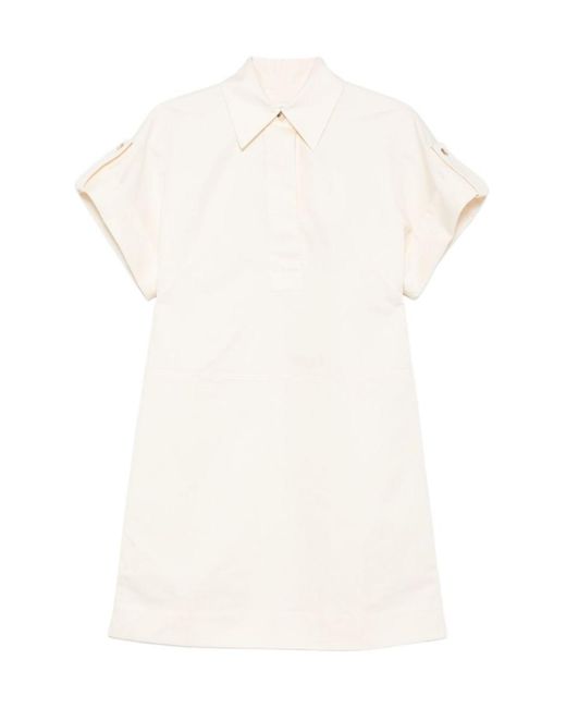 Joseph White Collared Short-Sleeve Mini Dress