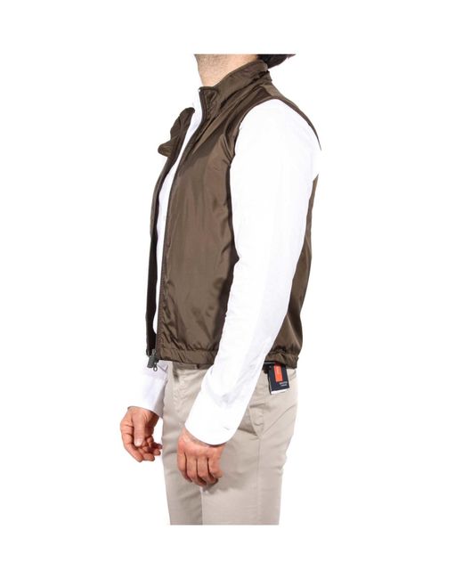 Aspesi Green Zip-Up Straight Hem Padded Gilet for men