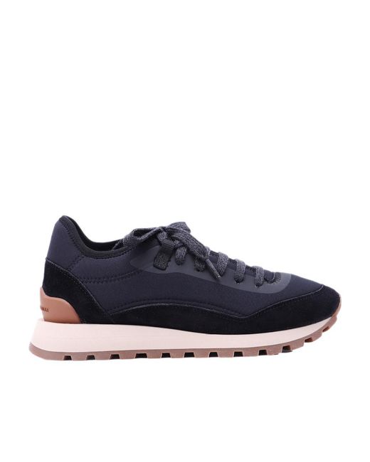 Brunello Cucinelli Blue Round Head Lace-Up Casual Sports Shoes