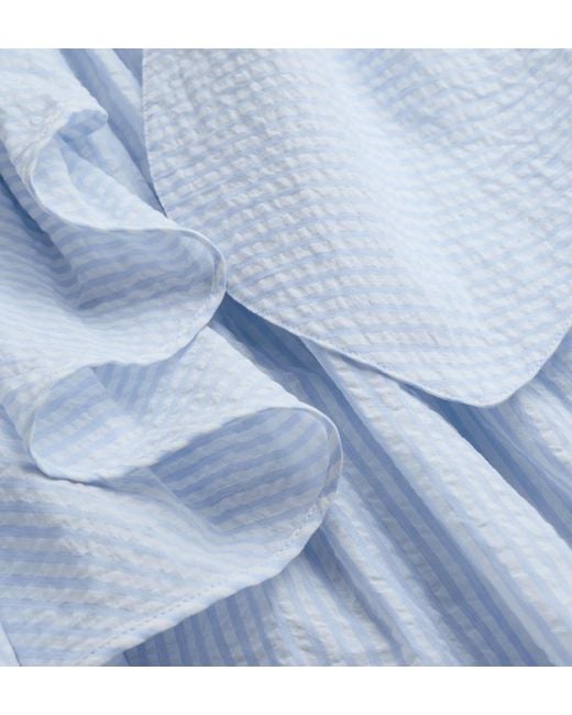 Dior Blue Iviera Mid-Length Ruffled Skirt