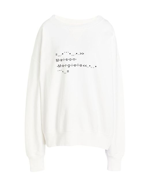 Maison Margiela White Plain Colour Sweatshirt