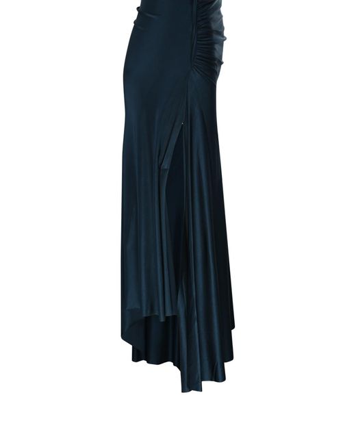 Victoria Beckham Blue Twist Asymmetric Dress