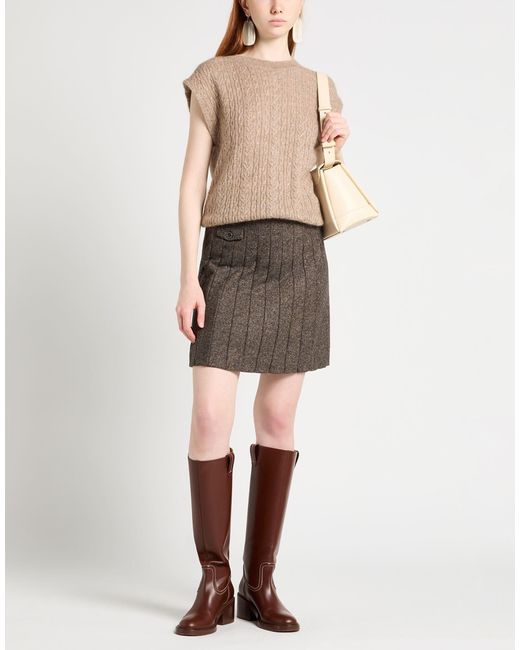 Brunello Cucinelli Gray Solid Color Metallic Knit Short-Sleeve T-Shirt