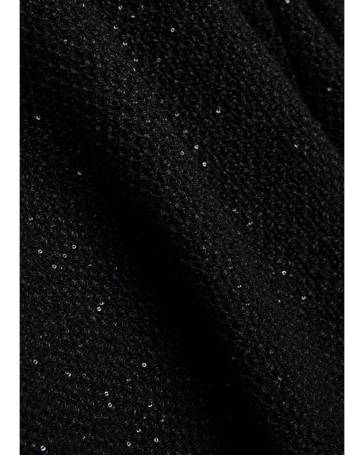 Self-Portrait Black Embellished Knit Mini Dress