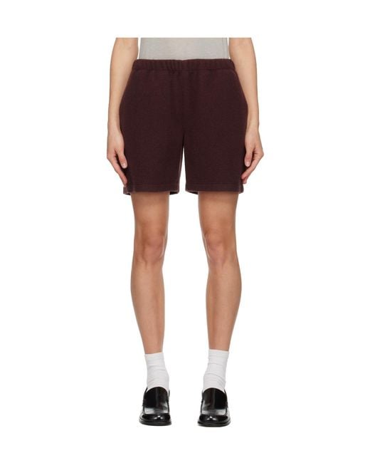 Rier Red Wool Fleece Shorts for men