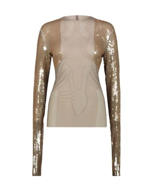 Rick Owens Natural Dennis Embellished Top