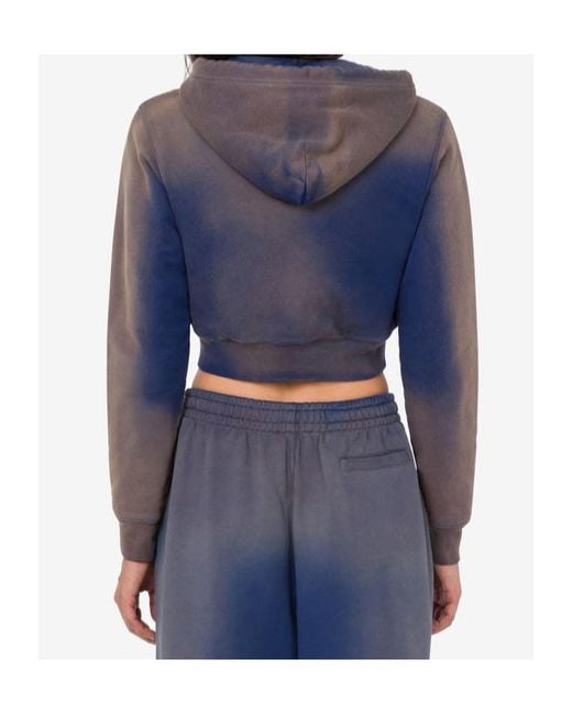 Moschino Blue Gradient Cropped Hoodie