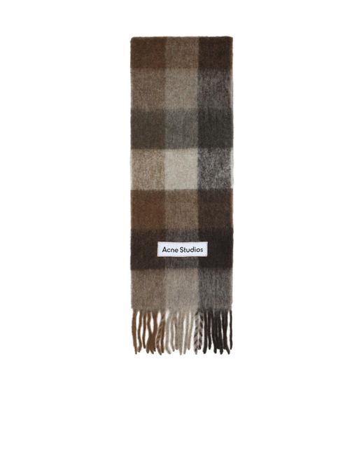 Acne Multicolor Checked Fringed Scarf for men