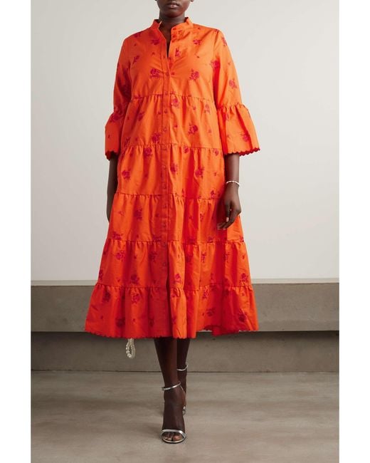 Erdem Red Laminated Dress